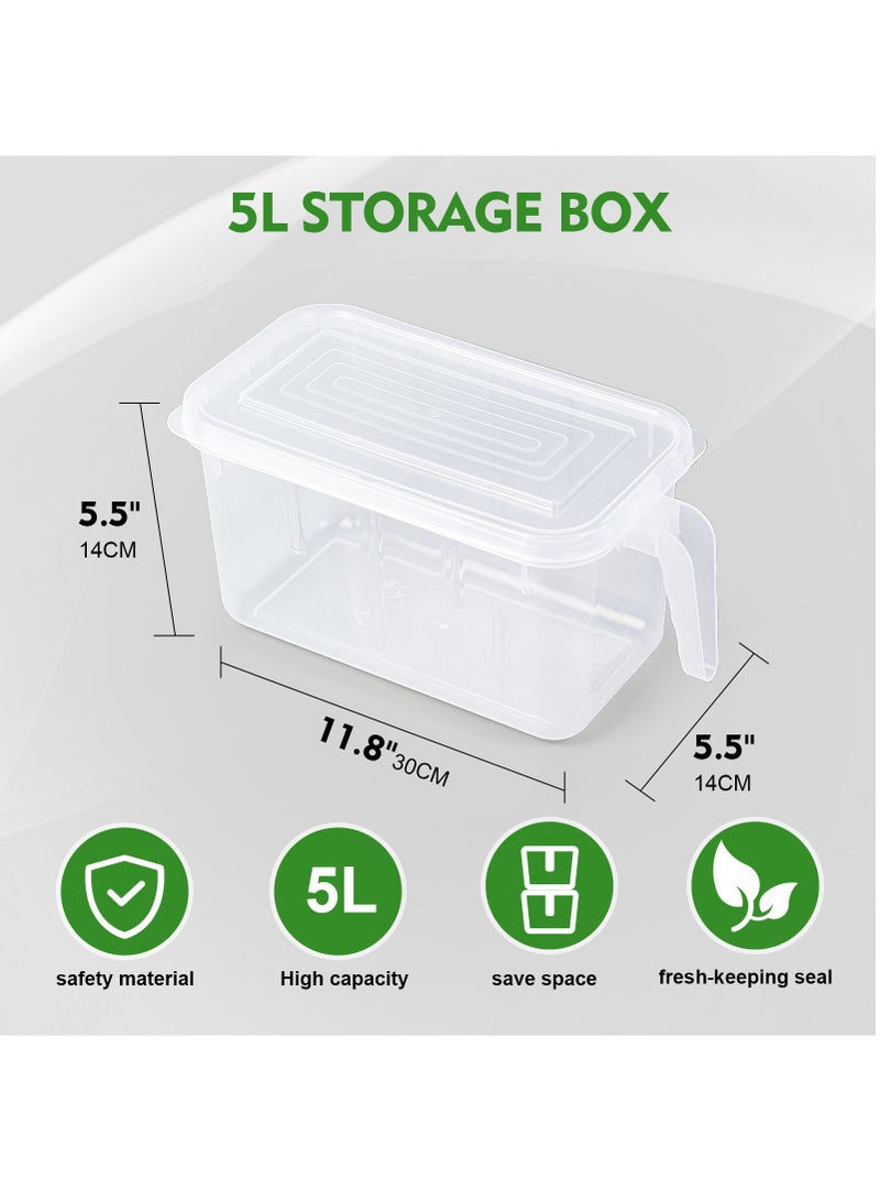 UREVO Refrigerator Organizer Set 3 Piece Stackable Plastic Food Storage Containers with Lids and Handles Transparent Freezer Safe for Fruits Vegetables Everyday Kitchen Use - Image 4