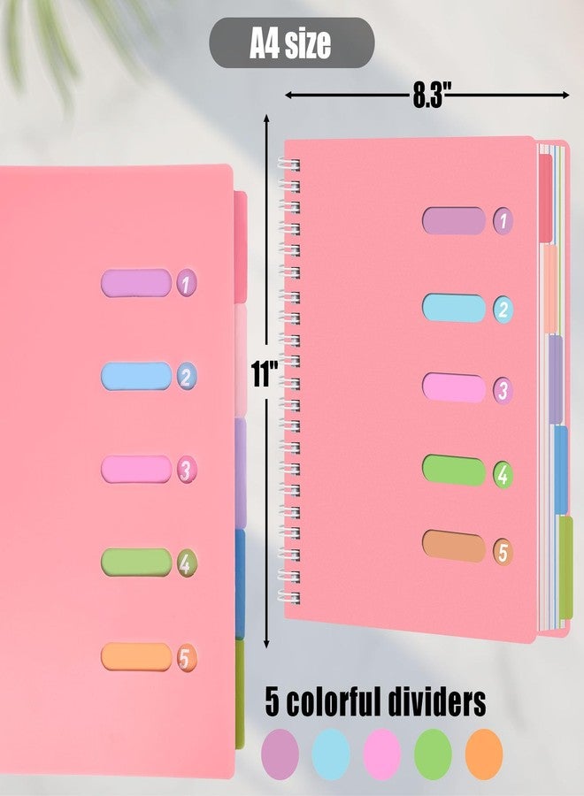 HEYPLACE Subject Notebook College Ruled, Black Spiral Notebook with Dividers A4 Hardcover Notebook 5 Subject for School Note Taking Office - Image 4