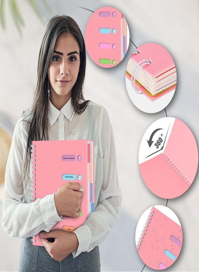 HEYPLACE Subject Notebook College Ruled, Black Spiral Notebook with Dividers A4 Hardcover Notebook 5 Subject for School Note Taking Office - Image 3