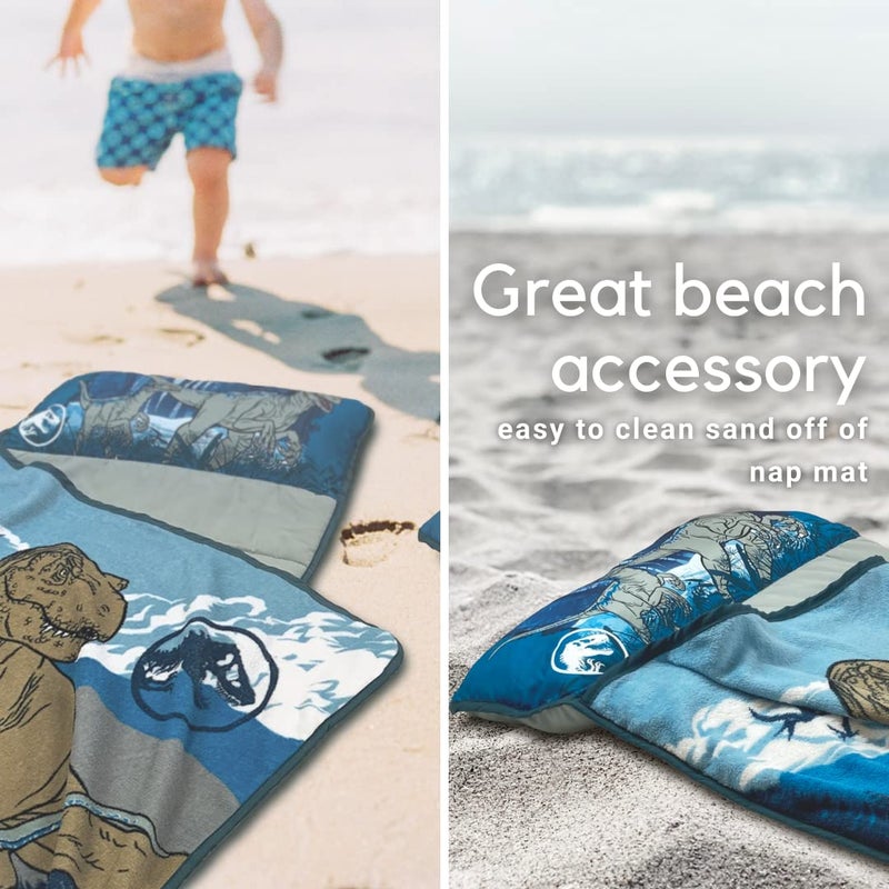 Franco Jurassic World 24"(W) X 45"(L) Soft Toddler Nap Mat with Pillow and Blanket Perfect for Preschool, Daycare, and Travel (100% Official Licensed Product) - Image 4