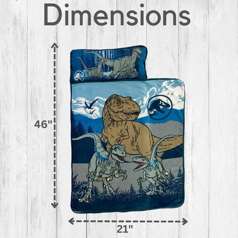Franco Jurassic World 24"(W) X 45"(L) Soft Toddler Nap Mat with Pillow and Blanket Perfect for Preschool, Daycare, and Travel (100% Official Licensed Product) - Image 5