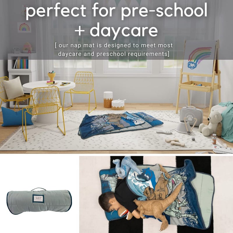 Franco Jurassic World 24"(W) X 45"(L) Soft Toddler Nap Mat with Pillow and Blanket Perfect for Preschool, Daycare, and Travel (100% Official Licensed Product) - Image 2