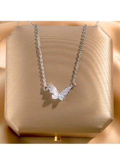 Beautiful Butterfly Necklace For Women, Elegant Silver Jewelry With Pendant, Ideal Stylish Gift For Her