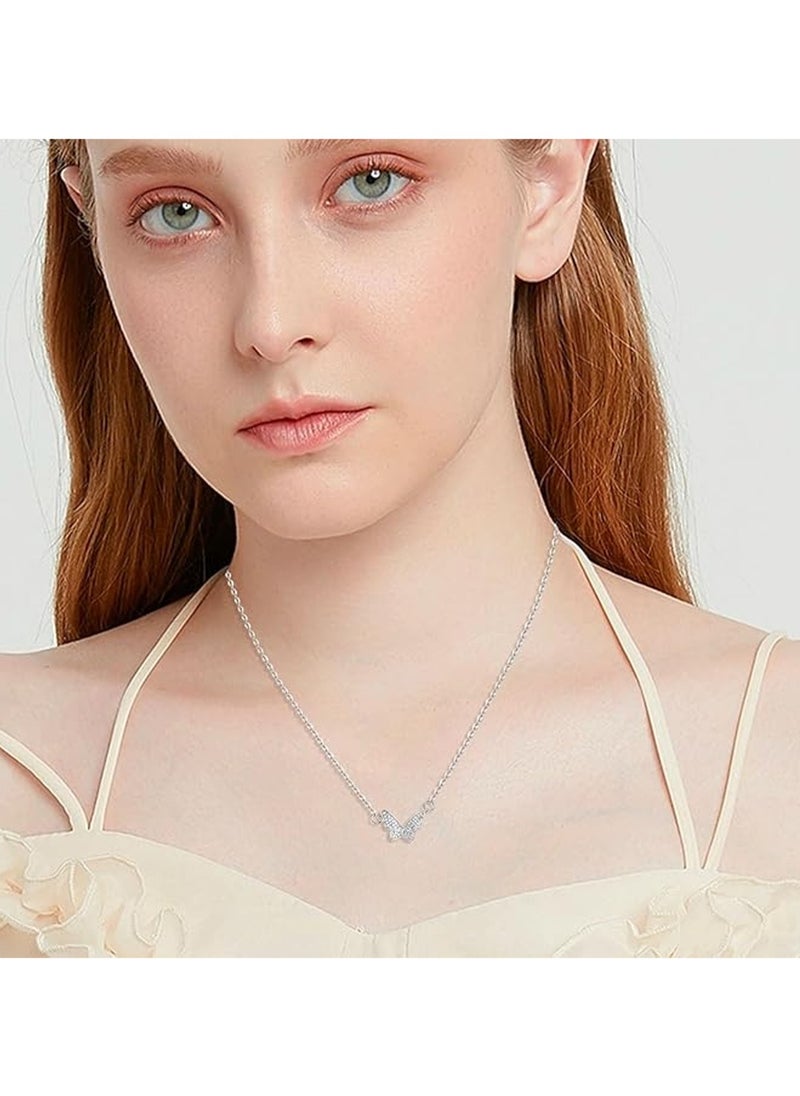 Generic - Beautiful Butterfly Necklace For Women, Elegant Silver Jewelry With Pendant, Ideal Stylish Gift For Her - Image 1