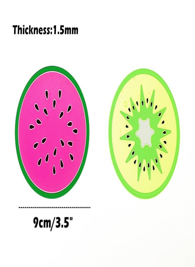 Kinteshun Silicon Drink Coaster,Heat-Insulated Non Slip Fruit Slice Drink Cup Mat Placemat(7pcs with Different Fruit Slices) - Image 2