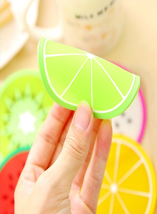 Kinteshun Silicon Drink Coaster,Heat-Insulated Non Slip Fruit Slice Drink Cup Mat Placemat(7pcs with Different Fruit Slices) - Image 4