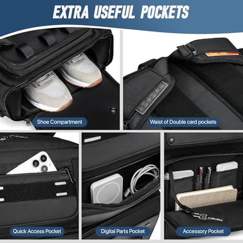 RUCYEN Large Carry on Travel Backpack, 50L Travel Backpack for Men Women Carry On Bags for Airplane fit 17 Inch Laptop, Nylon Duffle Luggage Bag - Image 4