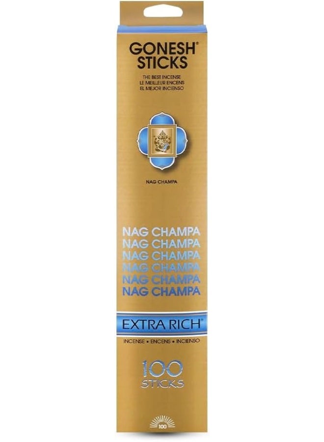 Gonesh - Extra Rich Scented Incense Sticks - Non-Toxic 10â€ Slow Burn Aromatic Sticks - Nag Champa - 100 Pack - Image 2