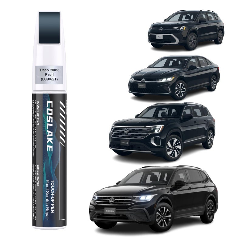 COSLAKE Car Touch Up PaintDeep Black PearlLC9X2T for Volkswagen Car Paint Scratch Repair Kit Quick Easy Solution to Repair 2 in 1 Scratch Remover Pen with 2PCS Disposable Micro Applicators - Image 3