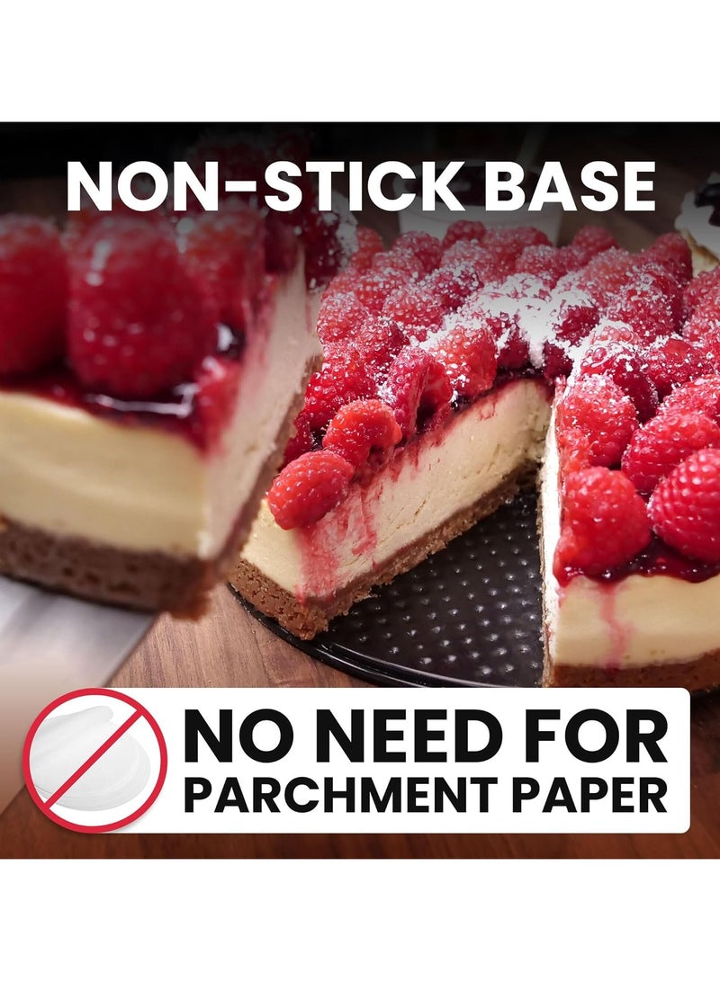 Mmmon 3 Springform Pan Tin, Cheese cakes Baking Mold, Round Leakproof Nonstick Removable Bottom Bakeware for Pie Cake Pizza and Quiches (brown) - Image 4