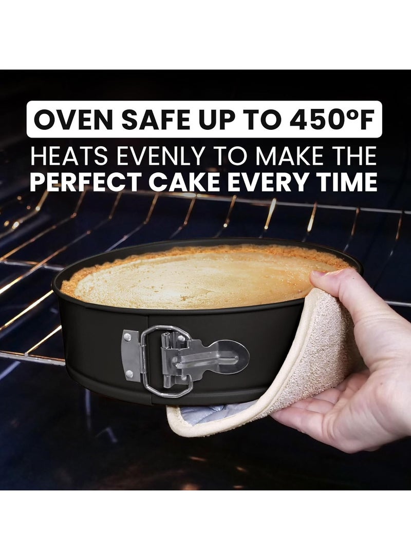 Mmmon 3 Springform Pan Tin, Cheese cakes Baking Mold, Round Leakproof Nonstick Removable Bottom Bakeware for Pie Cake Pizza and Quiches (brown) - Image 5