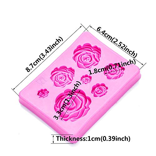 Anekoul 2PCS Rose Flowers silicone molds Cake Chocolate Mold wedding Cake Decorating Tools Fondant Sugarcraft Cake Molds - Image 4