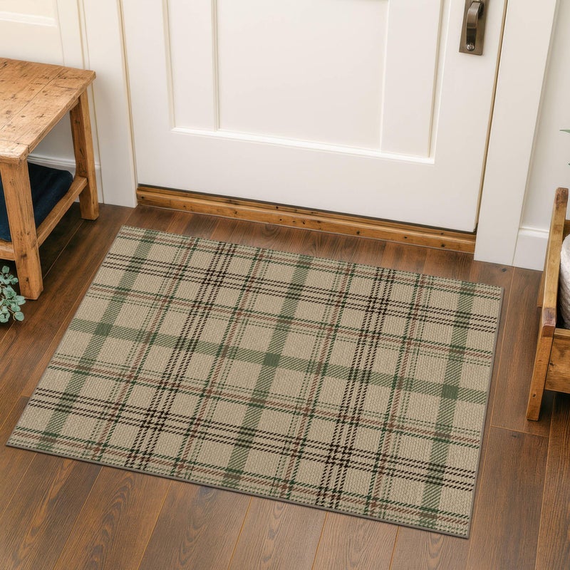 JTJ 2x3 Entrance Rugs Indoor - Easy Jute Small Throw Rug for Entry Way, Kitchen, Bathroom, Powder Room, Non Skid Washable - Image 1