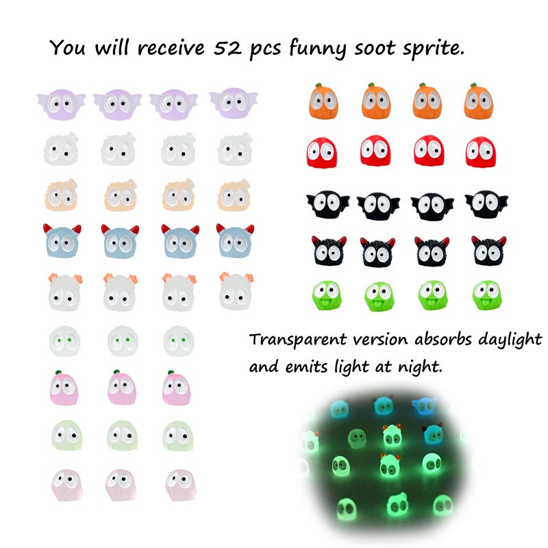 Mevodeata 52 Pcs Cute Soot Sprite Car Decor Rearview Mirror Accessories - Cute Decor for Car Home and Office Gifts(Funny) - Image 3