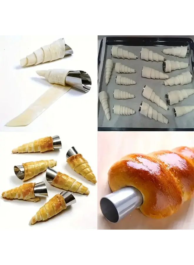 21pcs Stainless Steel Conical Baking Molds Danish Pastry Rolling Tools Cream Horn Shapers - Image 5