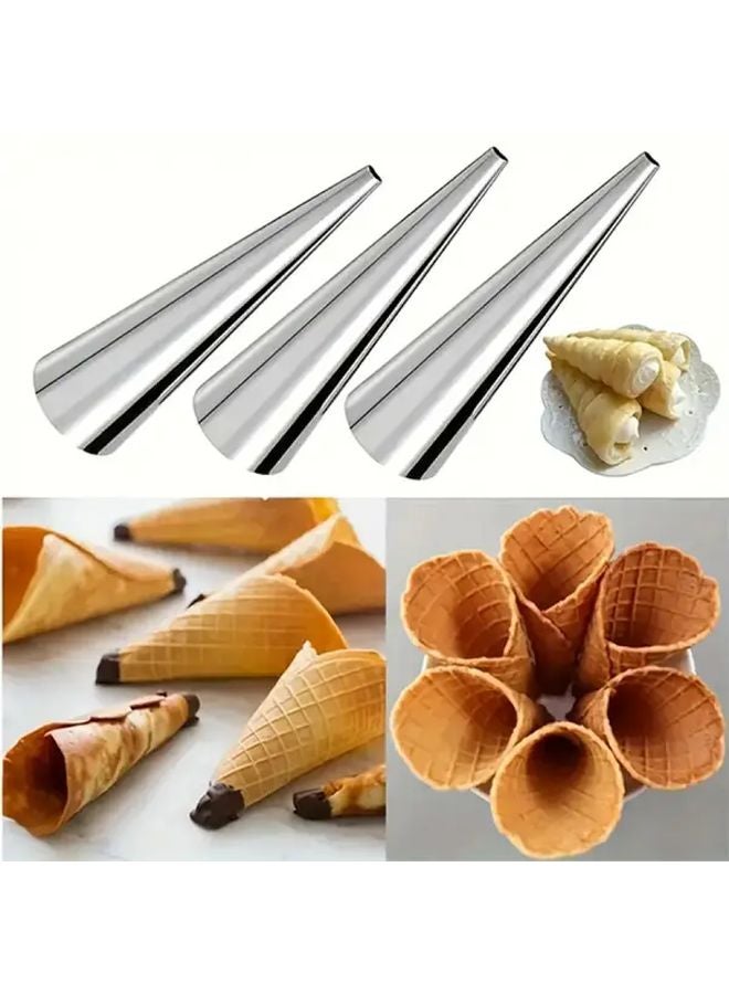 21pcs Stainless Steel Conical Baking Molds Danish Pastry Rolling Tools Cream Horn Shapers - Image 3