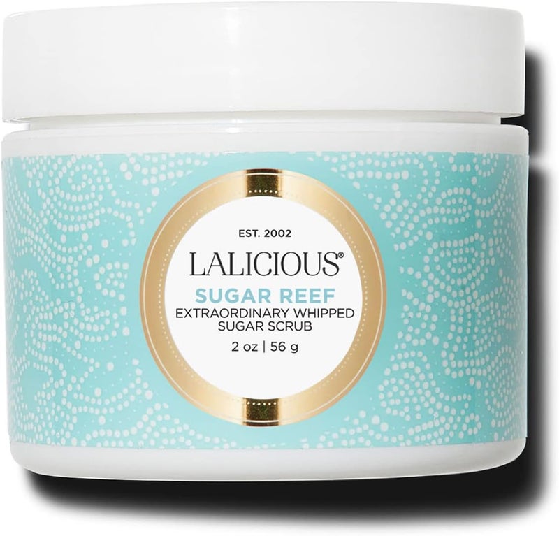 LaLicious Sugar Reef Extraordinary Whipped Sugar Scrub - Cane Sugar Body & Foot Scrub, Exfoliating & Moisturizing Skin Care with Coconut Oil & Honey, No Parabens (2oz)