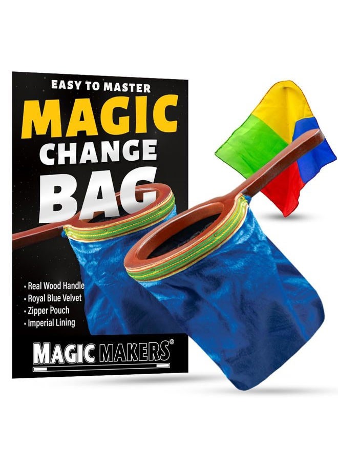 MAGIC MAKERS Magic Zipper Change Bag Magic Trick - Blue Bag - Image 1