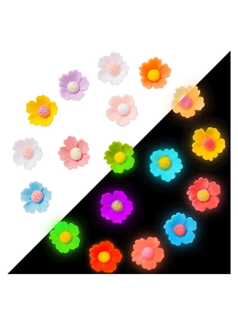 كاست ويف Luminous Mini Resin Flowers, DIY Craft Scrapbooking Decor, Cabochons Resin Flatback Flower Beads Mixed Colors - Image 2