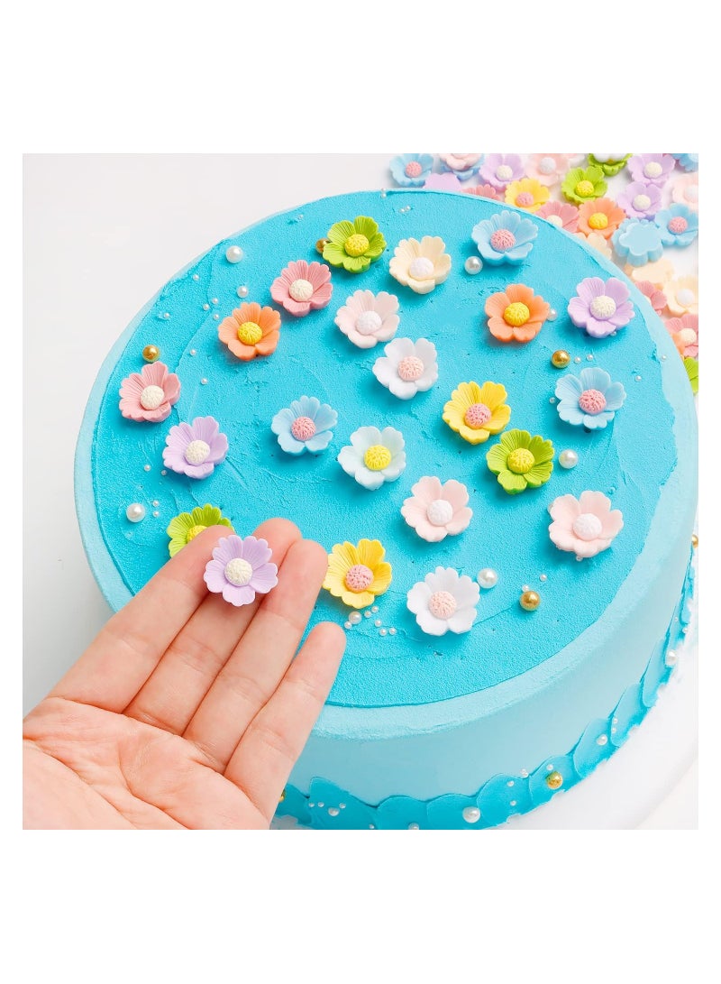 كاست ويف Luminous Mini Resin Flowers, DIY Craft Scrapbooking Decor, Cabochons Resin Flatback Flower Beads Mixed Colors - Image 5