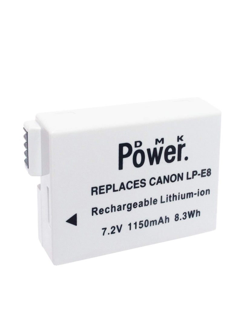 DMK Power - DMK Power LP-E8 1150mAh Battery Compatible With Canon EOS 550D, EOS 600D, EOS 700D, EOS Rebel T2i, EOS Rebel T3i, EOS Rebel T4i, EOS Rebel T5i Cameras - Image 1