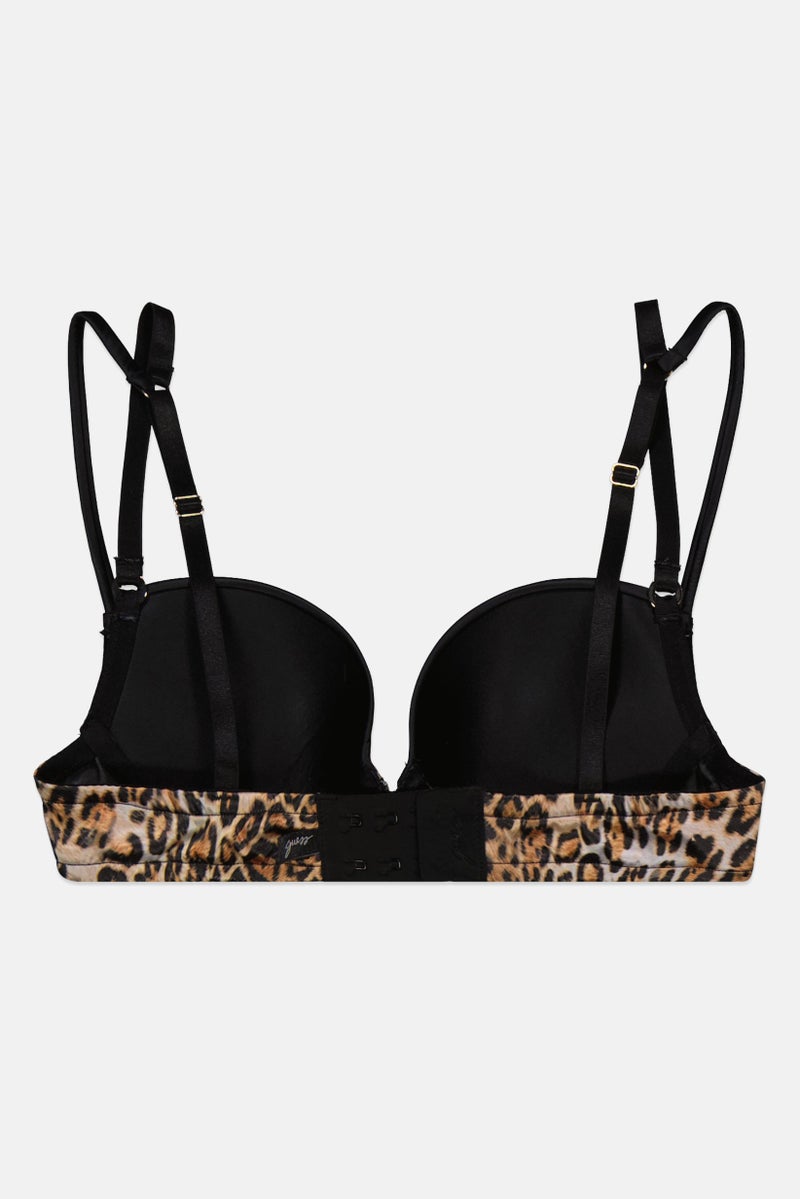 GUESS Women Padded Underwire Push Bra, Black Combo  - Image 2