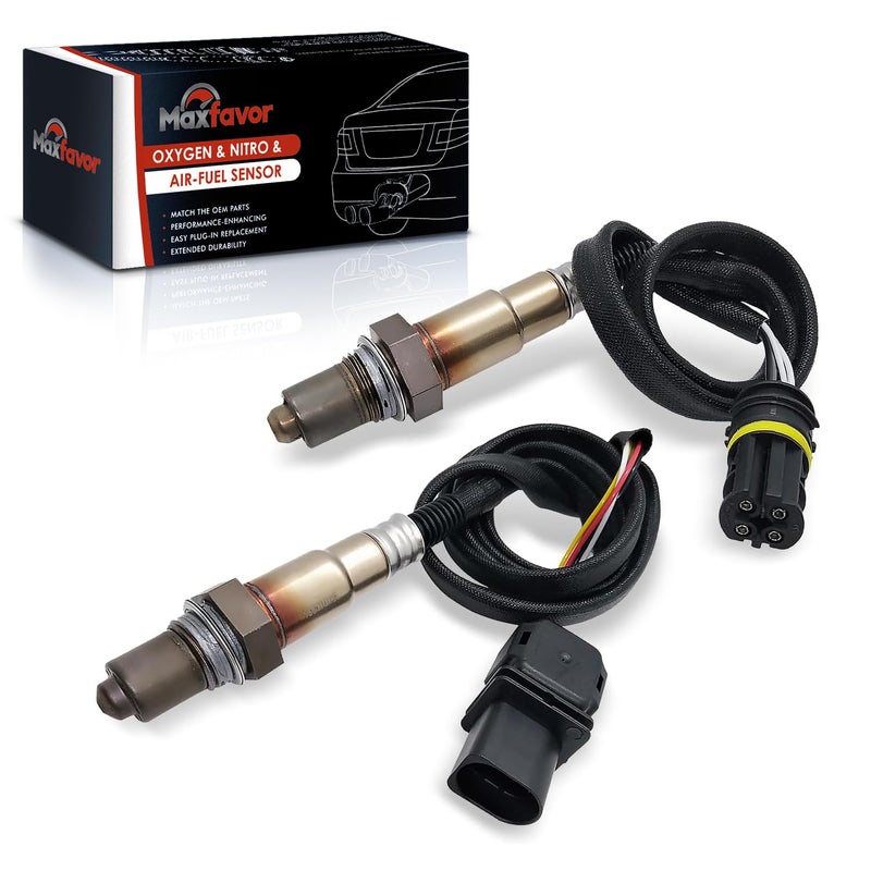 MAXFAVOR 2Pcs Oxygen Sensor Upstream Downstream Replacement for BMW 128I 135I 323I 328I 330I 335I 525I 528I 530I X3 X5 Z4 2007 2008 2009 2010-2013 3.0L for Cylinder 4/5/6 234-5138 234-4892 O2 Sensor - Image 1