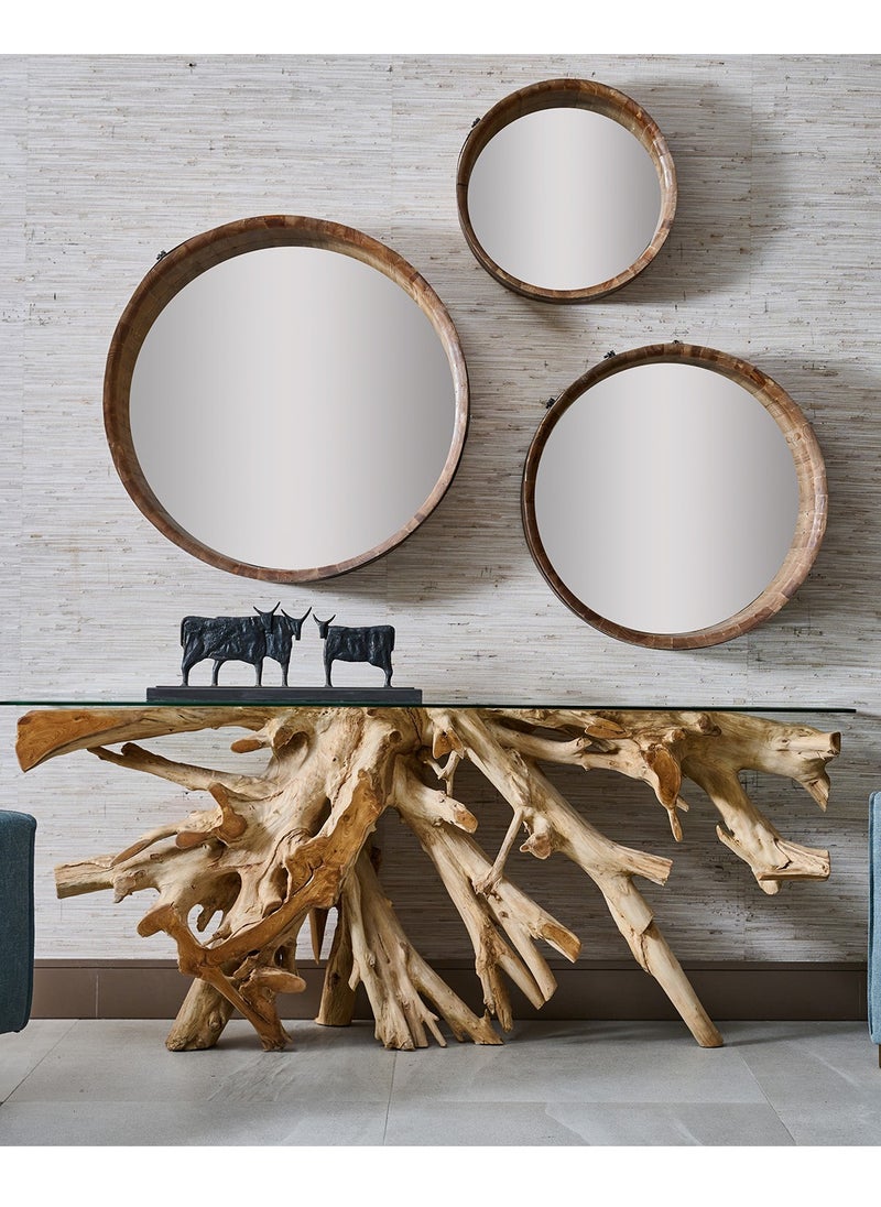 AL HUZAIFA FURNITURE Darma Console Table In Teak Root Wood In Natural Finish  - Image 2