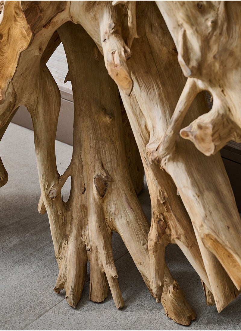 AL HUZAIFA FURNITURE Darma Console Table In Teak Root Wood In Natural Finish  - Image 4
