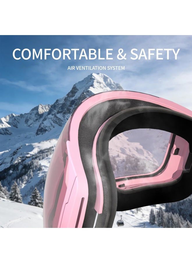 Veltuno Ski Goggles for Men Women Adult & Youth, OTG Snowboard Goggles Anti Fog, Snow Goggles UV Protection Wide Vision (Pink Frame/Revo Pink Lens (vlt 14.0%)) - Image 5