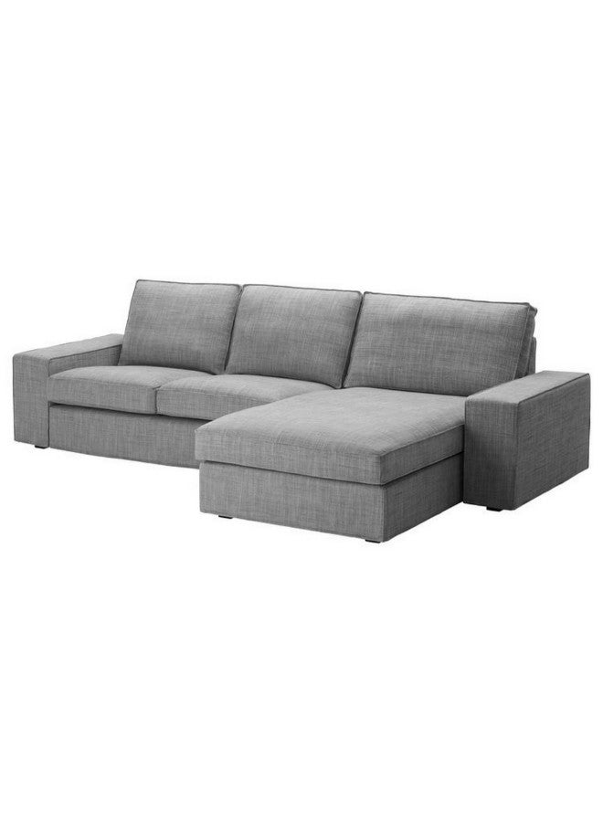 الهوم كنبة زاوية 4 مقاعد شكل حرفL   180×300×80×90 سم - رمادي - Image 1
