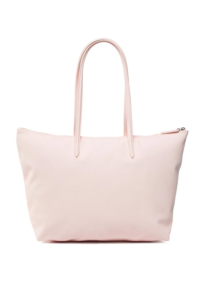 LACOSTE Women's L12.12 Concept Fashion Versatile Large Capacity Zipper Handbag Tote Bag Shoulder Bag Large Light Pink  - Image 2