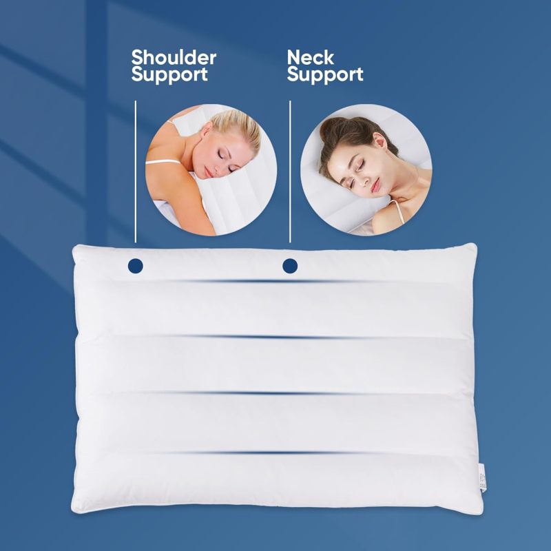 Ultra Flat Pillows for Sleeping Thin, 7D High Support 2.5 inch Height Ultra Thin Pillows,Slim Bed Pillows for Stomach Sleeper,Standard Size -18x26 in - Image 4