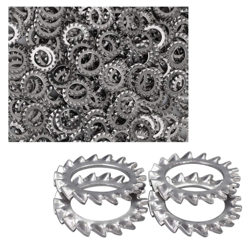 DGZ M6 304 Stainless Steel External Tooth Star Lock Washers（100Pcs） - Image 5
