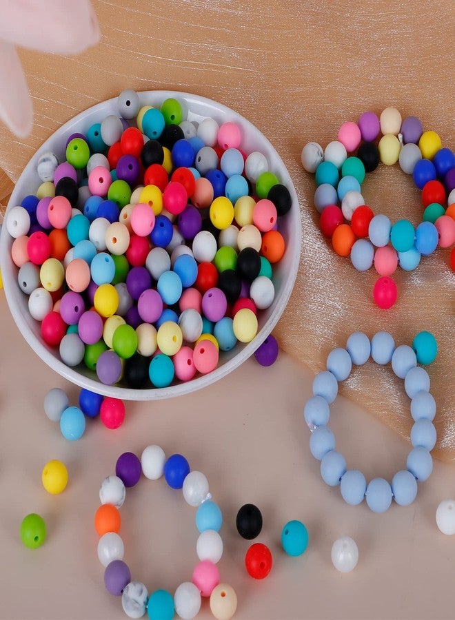 Keyzone 500Pcs Silicone Beads 12mm DIY Kit - Round, Multicolor Beads for Keychain, Necklace & Bracelet Making - Image 5