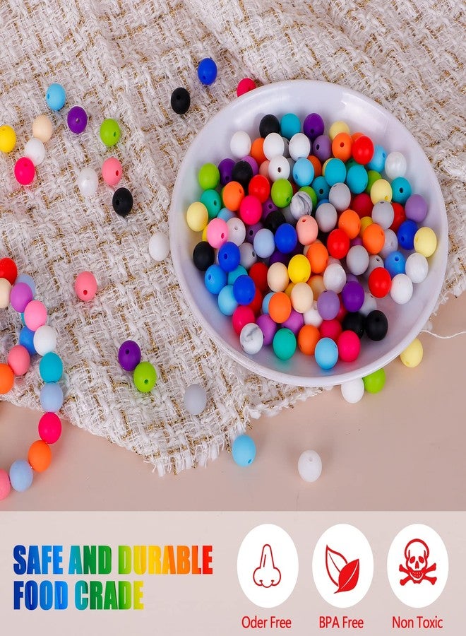 Keyzone 500Pcs Silicone Beads 12mm DIY Kit - Round, Multicolor Beads for Keychain, Necklace & Bracelet Making - Image 3