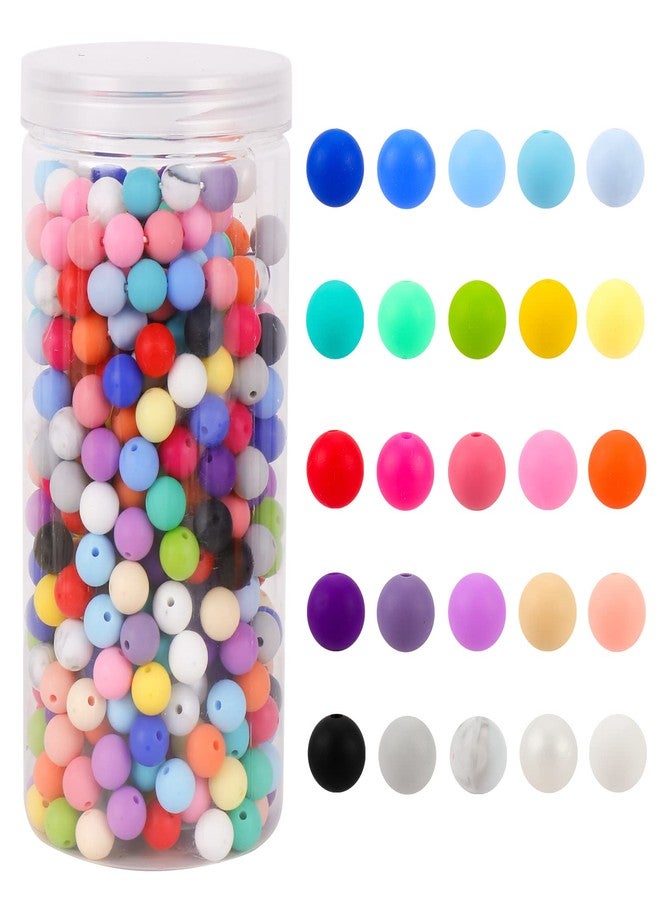 Keyzone 500Pcs Silicone Beads 12mm DIY Kit - Round, Multicolor Beads for Keychain, Necklace & Bracelet Making - Image 1
