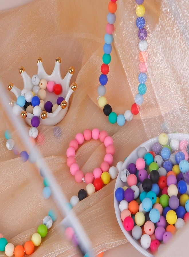 Keyzone 500Pcs Silicone Beads 12mm DIY Kit - Round, Multicolor Beads for Keychain, Necklace & Bracelet Making - Image 4