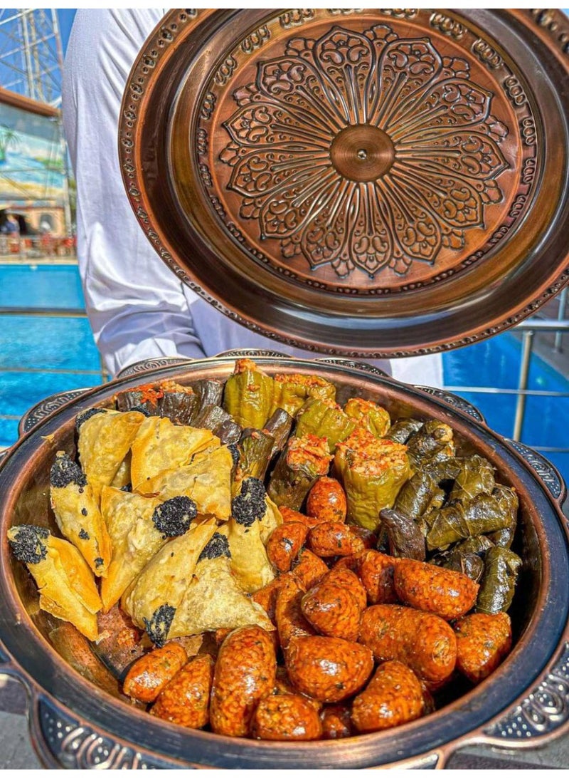 صنيه بغطاء عربي نحاسي 40 سم - Image 2