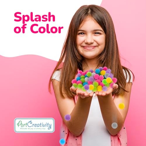 ArtCreativity 144 Pcs of Spiky Balls for Kids Glow in The Dark Spiky Hedge Balls Spike Ball Soft Sensory Balls in Various Vibrant Colors Sensory Fidget Toys Fun Birthday Party Favors - Image 5