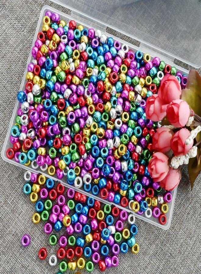 Looconi Amaney 500Pcs 6x9mm Mixed Colors Plastic Pony Beads (Electroplated) - Image 5