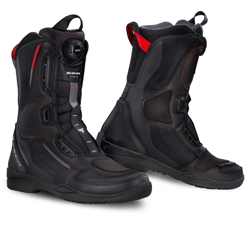 SHIMA STRATO Motorcycle Boots for Men - Vented, Lightweight Biker Riding Boots with ATOP Fast-Closure System