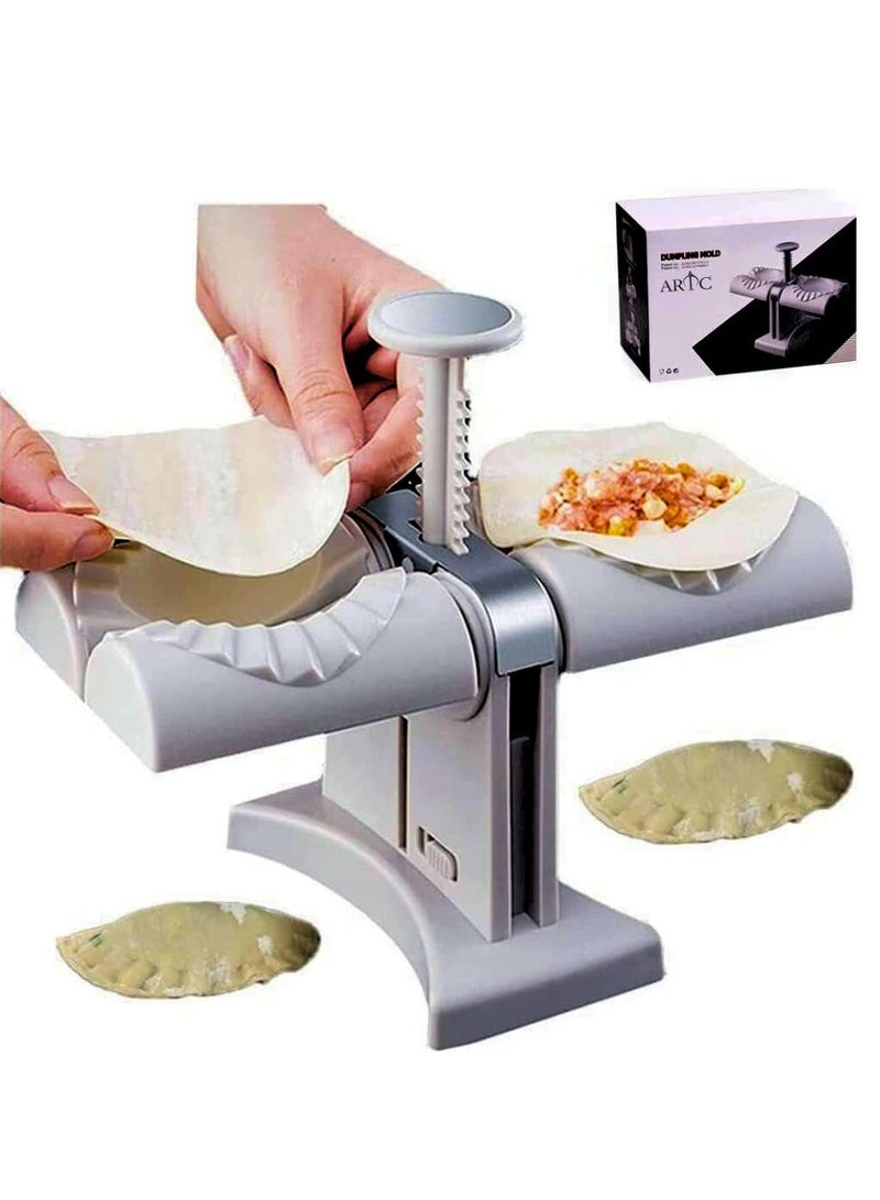 ARTC ARTC Automatic Dumpling And Small Wonton Maker Press Mold And Manual Ravioli And Samosa Machine Set With Double Heads And Quick Dumpling Empanadas Pierogi Maker Tool For Home, Kitchen And Restaurant  - Image 1