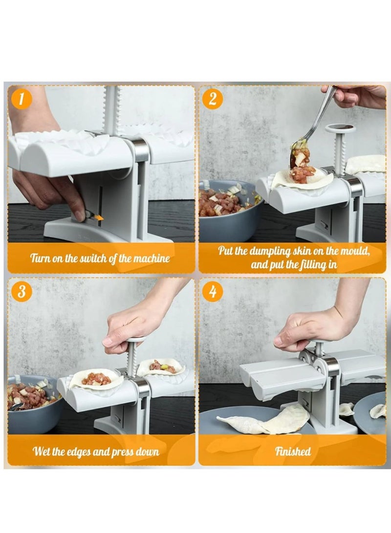 ARTC ARTC Automatic Dumpling And Small Wonton Maker Press Mold And Manual Ravioli And Samosa Machine Set With Double Heads And Quick Dumpling Empanadas Pierogi Maker Tool For Home, Kitchen And Restaurant  - Image 4