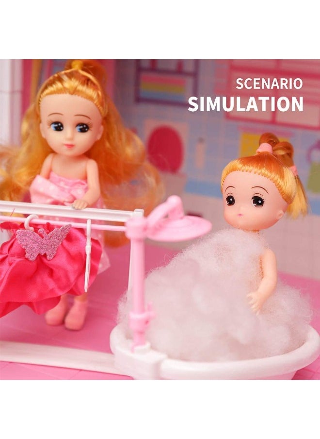 TOY GARDEN Dollhouse Dreamhouse Building Set for Girls | DIY House with Furniture, Movable Slides, Pets & Dolls | Creative Play & Ideal Gift  - Image 5