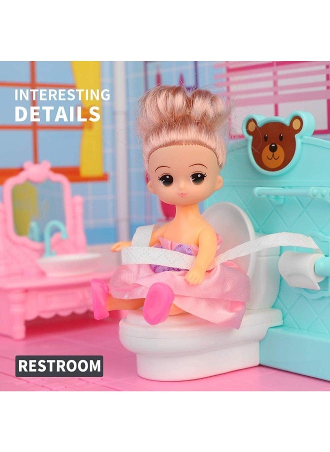 TOY GARDEN Dollhouse Dreamhouse Building Set for Girls | DIY House with Furniture, Movable Slides, Pets & Dolls | Creative Play & Ideal Gift  - Image 4