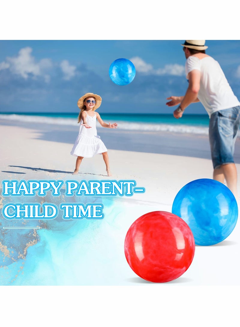 Excefore Marbleized Bouncy Balls Colorful Inflatable Balls Big Cloud Bouncing Balls PVC Bouncy Play Balls for Adults Pet Party Supplies Beach Playground School Water Fun (Red,Blue,8.5 Inch) 2 Pcs - Image 3