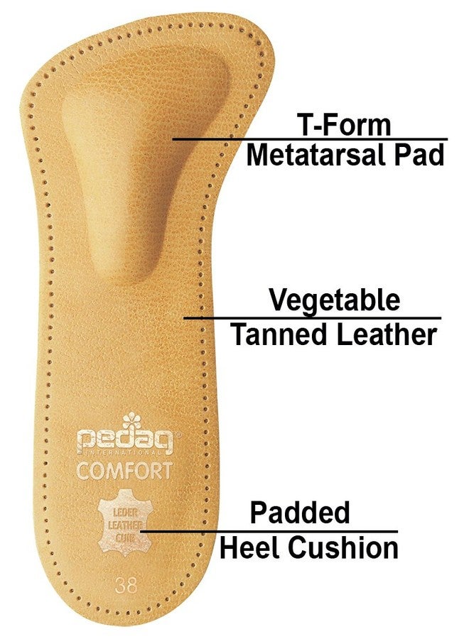 pedag Comfort Leather 3/4 Inserts for Whole Foot Support, Handmade in Germany, Men and Women's Dress Shoes, Flats, Ballet Flats, Sandals, Real Leather, Tan, 1 Pair, US M 12 / EU 45 - Image 3