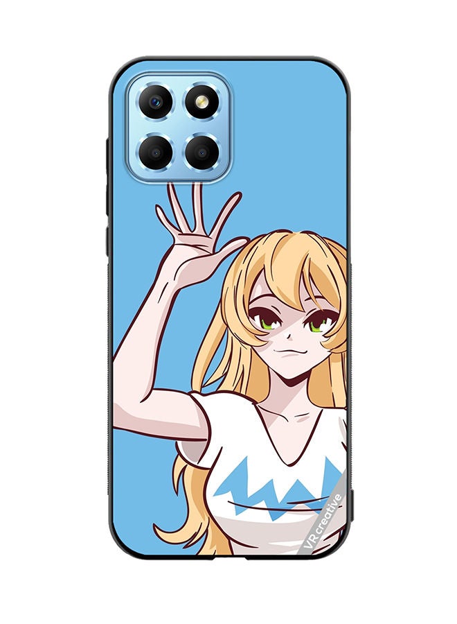 VR CREATIVE Protective Case Cover For Honor X8 5G Anime Girl Waving Hand Design Multicolour - Image 1