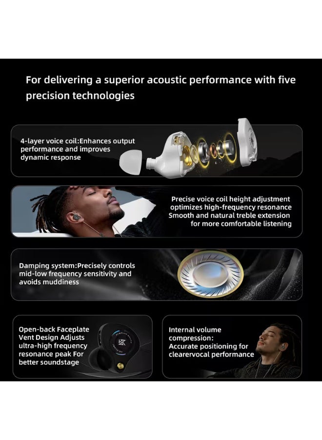 KZ Eldar Professional Headphones Moving Coil Driver HM Curve Tuning Large Dynamic Balanced Sound Wired Earphones High Fidelity Audio Studio Quality - Free 3.5mm jack to Type  C - Image 3